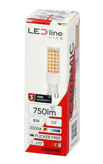 LED G9 8W ciepła biel 750 lumenów LED G9 8W ciepła biel 750 lumenów