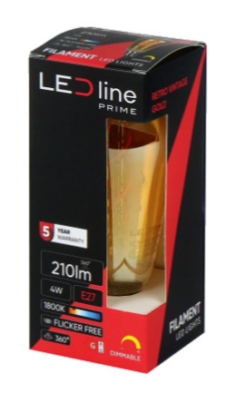 LED line PRIME ST64 – dekoracyjna żarówka z ciepłym światłem