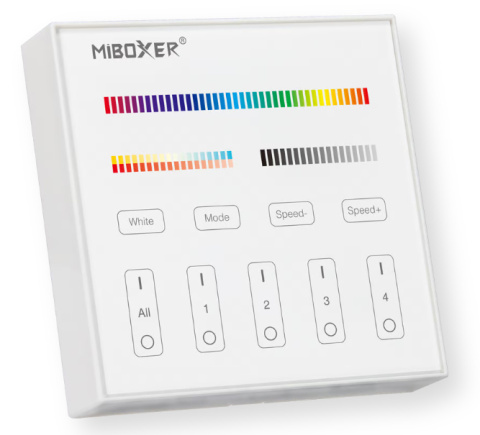 MiLight - panel sterujący 4-strefowy RGB+CCT B4-W MiLight - panel sterujący 4-strefowy RGB+CCT B4-W